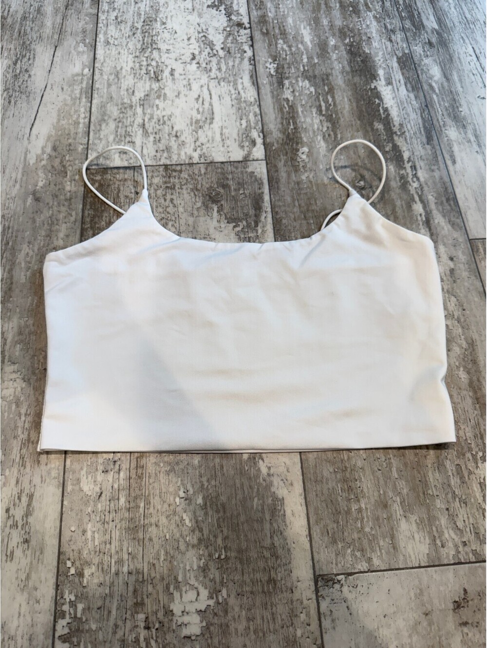 SHEIN L White Crop Cami Tank Y2K Clean Girl Minimalist